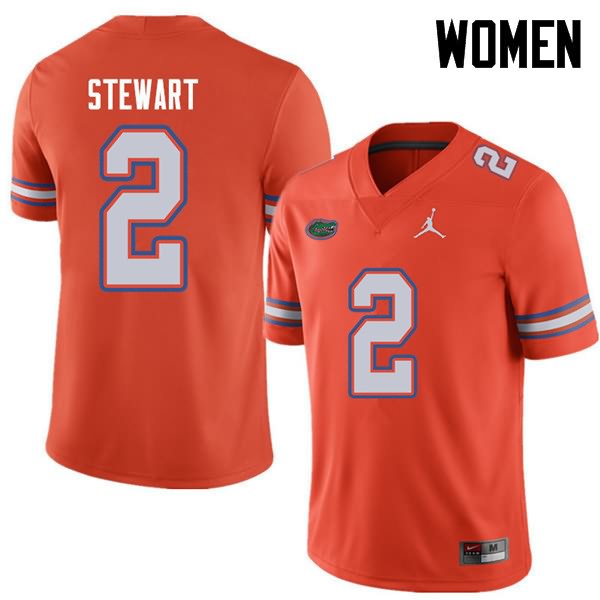 NCAA Florida Gators Brad Stewart Women's #2 Jordan Brand Orange Stitched Authentic College Football Jersey TLC8764SH